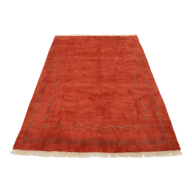 Gabbeh Rug 8’2” X 10’5” Red Wool Vintage Hand-Knotted Oriental Carpet For Sale