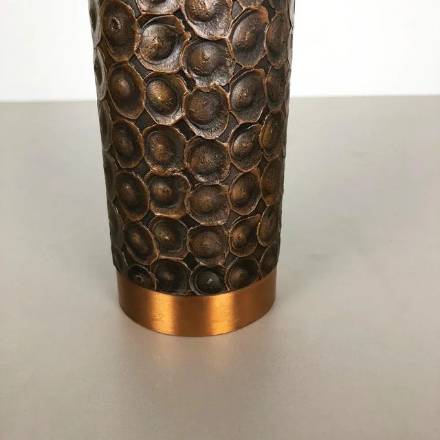 Brown Brutalist Sculptural Copper Vase, Austria, 1950s For Sale - Image 8 of 16
