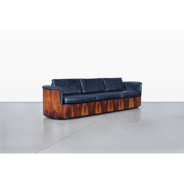 Mid-Century Modern Mid-Century Modern Brazilian Rosewood Sofa by Selig For Sale - Image 3 of 13