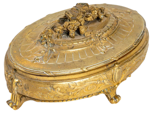 Chased Bronze Jewellery Box, 1800s