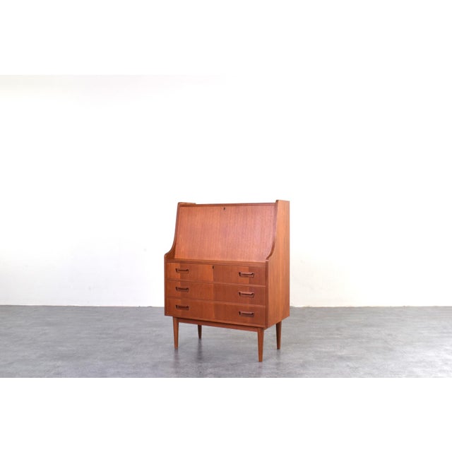 Mid-Century Modern Danish Teak Secretaire by Gunnar Nielsen for Tibergaard, 1960s For Sale - Image 4 of 18