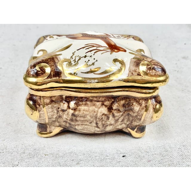 Mid 20th Century Vintage Belgian Ceramic Deer Box For Sale - Image 5 of 13