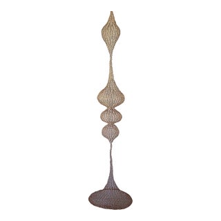 Handmade Copper Wire Sculpture Inspired by the Handwoven Technique of Ruth Asawa #22 For Sale