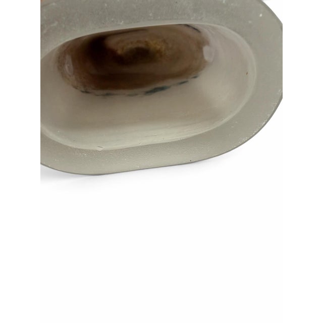 Mid 20th Century Mid 20th Century Luigi Mellara Murano Scavo Glass Fish Sculpture – Amber Brown & Alabaster For Sale - Image 5 of 5