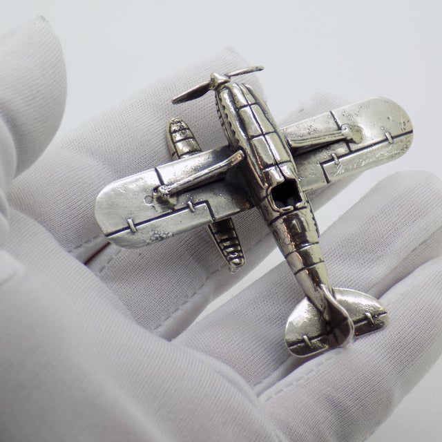 This detailed vintage miniature depicts a seaplane, handcrafted in Arezzo, Tuscany, Italy, during the 1970s/1980s. Made...