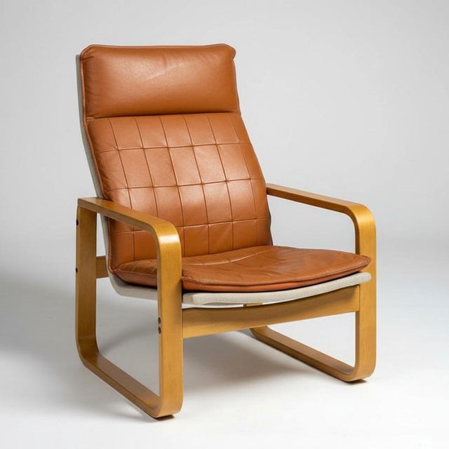 Vintage Nordic Leather Club Chairs, 1980, Set of 2 For Sale - Image 3 of 9