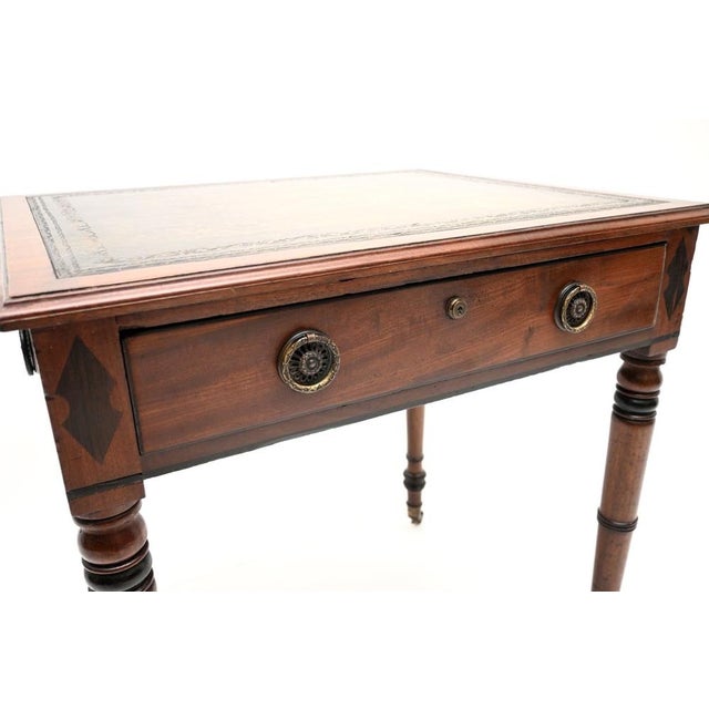 Antique Georgian Leather Top Writing Table, 1800 For Sale - Image 9 of 11