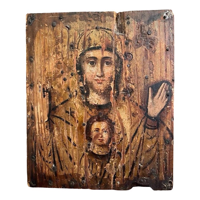 Orthodox Religious Icon Madonna, 17th Century, Painting on Wooden Panel ...