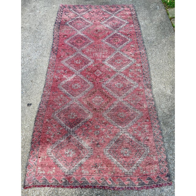 Distressed Hand-Knotted Wool Caucasian Rug 'Reservable' Signed & Dated 1994 For Sale - Image 17 of 18