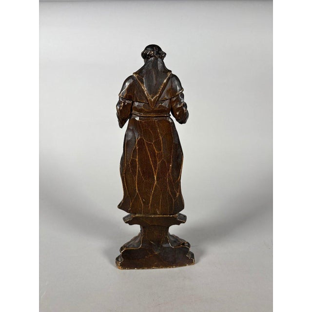 Sculpture, Saint Francis of Assisi, 17th century - 31 cm - Wood For Sale - Image 6 of 7