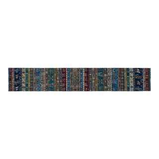 Hand-Knotted Qashqai Style Pictorial Khorjin Runner, Camels and Lions, 2'9" X 15'10" For Sale