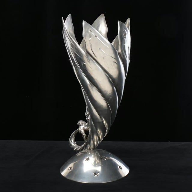 Piero Figura Pewter Wine Chiller Vase Centerpiece for Neiman Marcus For Sale In Cincinnati - Image 6 of 15