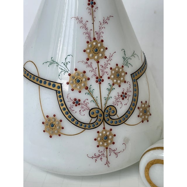 French Mid 19th Century French White Opaline Bottle Napoleon III For Sale - Image 3 of 12