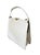 Mid-Century Modern Vintage 1950s–1960s White Structured Frame Handbag | Mid-Century Top Handle Purse With Brass Clasp | Classic Retro Box Bag For Sale - Image 3 of 8