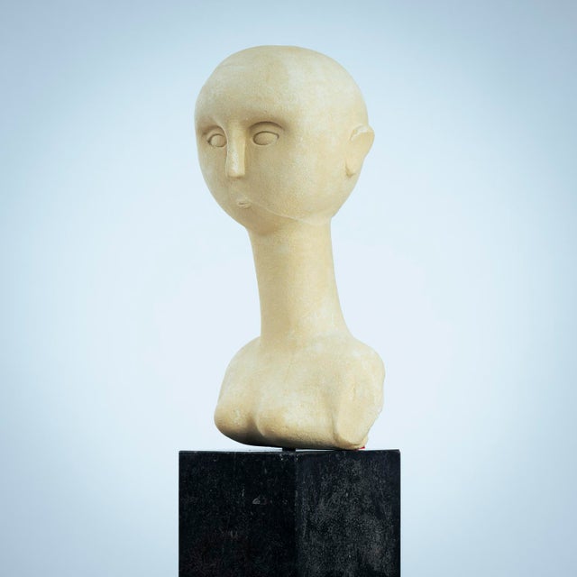 1980s Modernist Bust Sculpture of a Woman, 1980s, Sandstone For Sale - Image 5 of 18