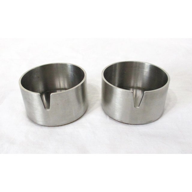 Stelton Arne Jacobsen Stelton Styled Stainless Ashtrays For Sale - Image 4 of 6