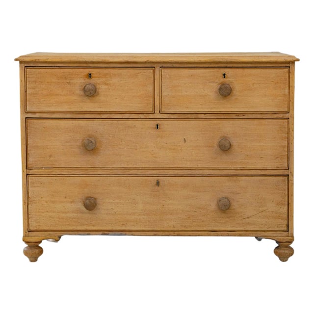 19th Century English Wooden Chest Of Drawers For Sale