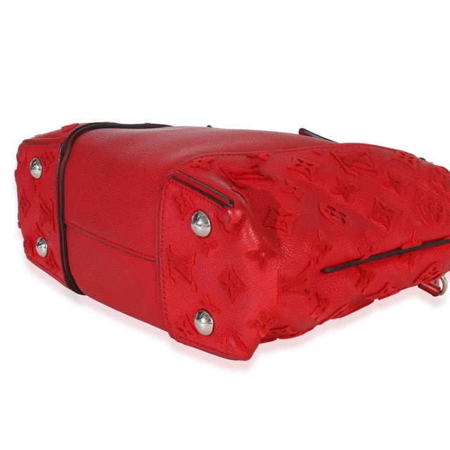 Animal Skin Framboise Calfskin Monogram Tote W BB For Sale - Image 7 of 9