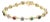 14K Yellow Gold Multi-Gemstone and Diamond Halo Rainbow Link Bracelet For Sale