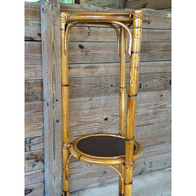 Late 19th Century Pair of Victorian Rattan Three-Tier Plant Stands, Late 19th Century For Sale - Image 5 of 12