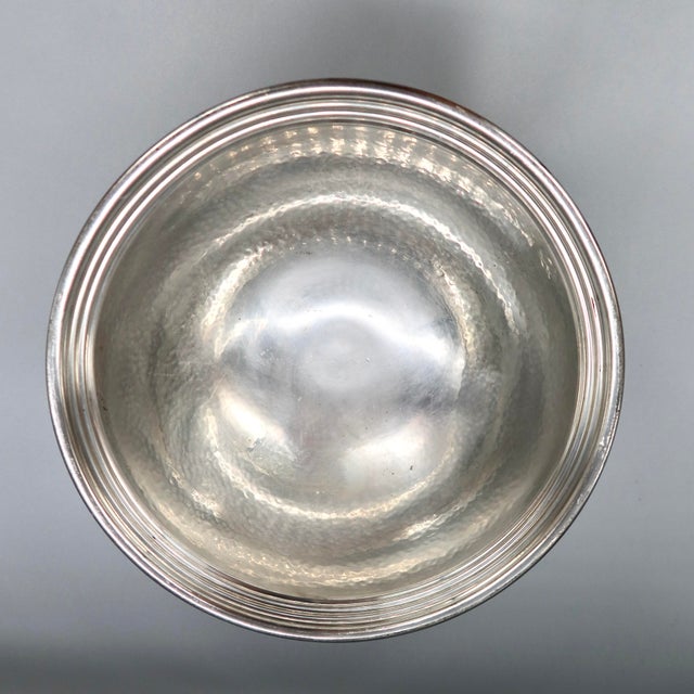 Late 20th Century Vintage Handmade Pewter Bowl — Shirley Pewter Shop, Williamsburg, Sailboat Medallion For Sale - Image 5 of 7