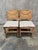 Vintage French Rush Seat Back Oak Dining Chairs Set of Four Bleached Farmhouse For Sale In San Francisco - Image 6 of 17