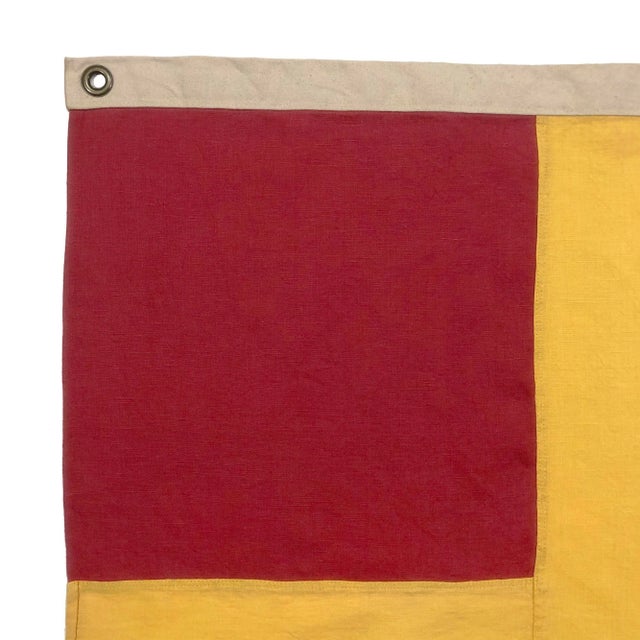 This nautical signal flag is newly made from 100% linen cloth, then hand-dyed and gently distressed for a more vintage...