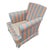 Vintage Lee Industries Swivel Armchair Rocker Striped Rolled Arm Chair MCM Blue For Sale - Image 12 of 14