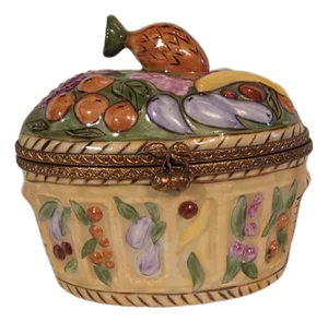 Limoges Porcelain Basket Form Box