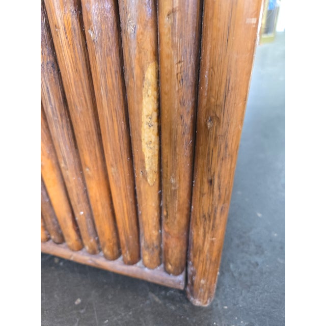 VIntage Rattan Storage Trunk W/ Brass Accents For Sale - Image 10 of 12