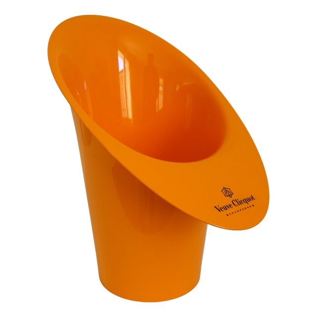 Large Vintage Orange Veuve Clicquot Champagne Bucket For Sale