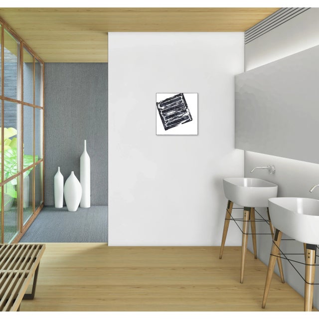 Black Minimalist "Painting ###" Original Artwork by Len Klikunas For Sale - Image 8 of 10