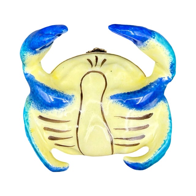 Late 20th Century French Hand-Painted Limoges Porcelain Crab Box For Sale - Image 10 of 12