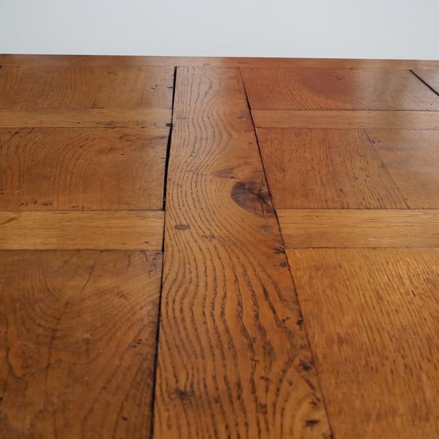 20th Century Collapsible Oak Monastery Table with Panelled Top in Mortise and Tenon Joints, 1930s For Sale - Image 8 of 9
