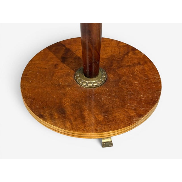 Swedish Art Deco, Floor Lamp, Burl, Brass, Sweden, 1940s For Sale - Image 12 of 13