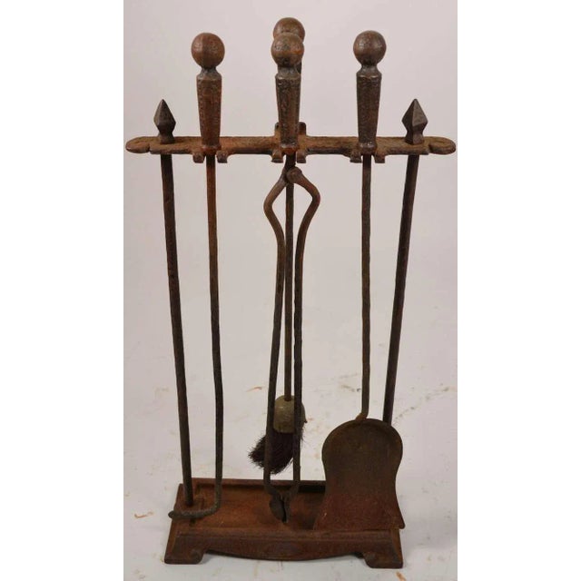 This set includes the brush, tong, shovel, poker, and stand. Hard to find the complete sets intact and original. Some...