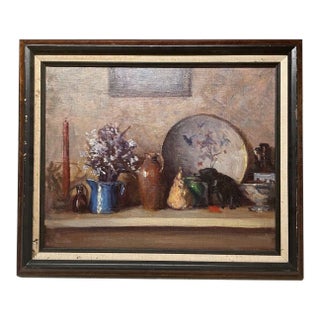 Vintage Mid 20c Boston School Still Life Oil Painting For Sale
