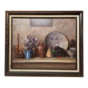 Vintage Mid 20c Boston School Still Life Oil Painting