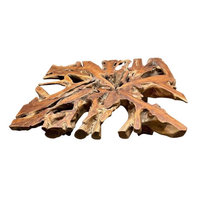 Andrianna Shamaris Organic Century Old Teak Wood Coffee Table For Sale
