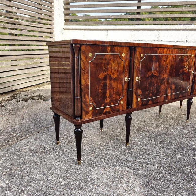 Mid-Century Modern Italian Flamed Mahogany Sideboard with Inlays, 1950s For Sale - Image 10 of 18