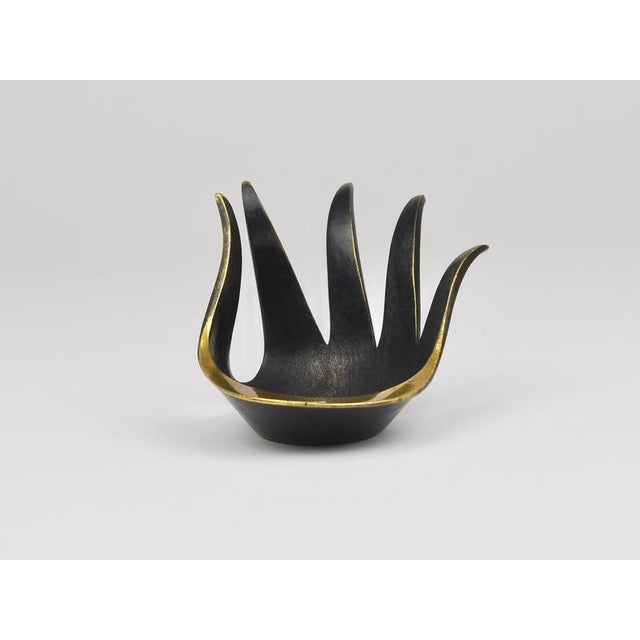 Sculptural Brass Hand Bowl by Walter Bosse for Herta Baller, Austria, 1950s For Sale - Image 4 of 13