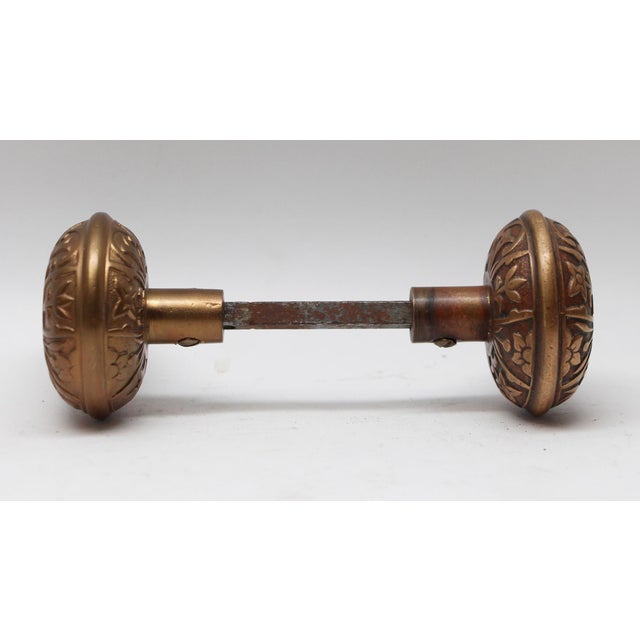 Traditional Antique Lockwood Polished Bronze Entry Door Knobs For Sale - Image 3 of 5