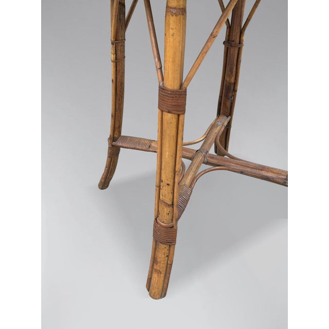 Wood Vintage Belgian Bamboo and Rattan Bistro Table, 1970s For Sale - Image 7 of 10