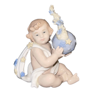 Lladro a New Beginning Child With Stars Porcelain Figurine