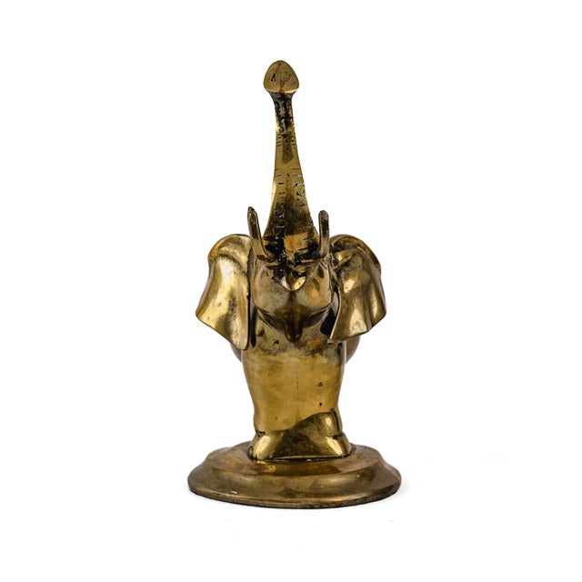 Brass Rare Vintage Mid-Century Hollywood Regency Brass Elephant Bookends For Sale - Image 8 of 13