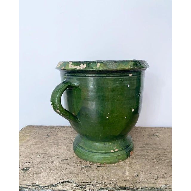 French Green Glazed Castelnaudary Pot For Sale - Image 3 of 8