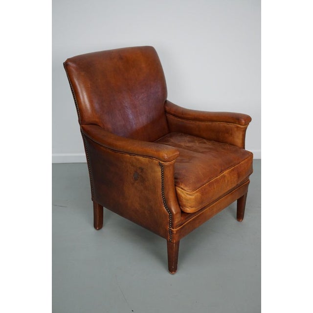 Vintage Dutch Cognac Leather Club Chair, 1970s For Sale - Image 6 of 15
