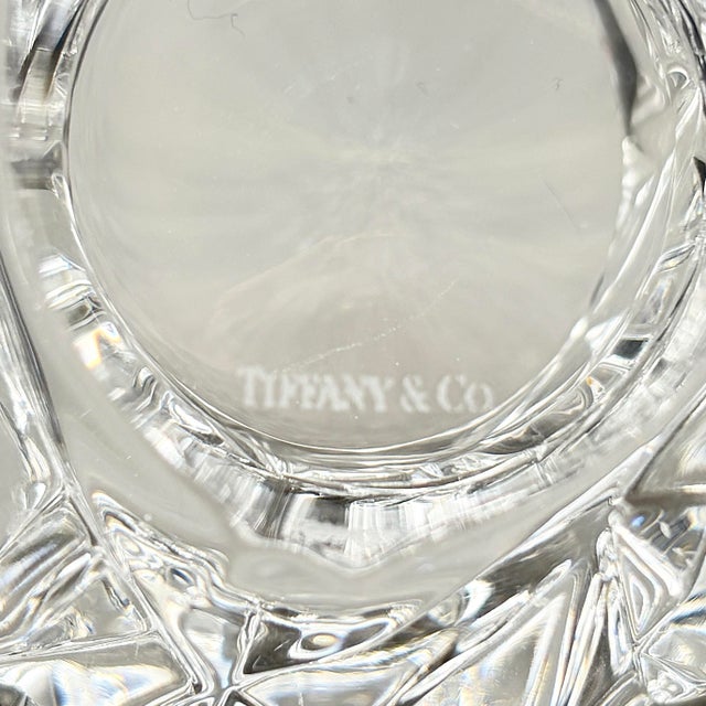 Glass Vintage Tiffany & Co. Rock Cut Clear Crystal Votive Candle Holder For Sale - Image 7 of 7