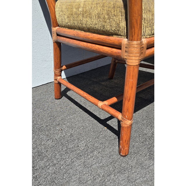 Pair of Vintage McGuire Orlando Diaz-Azcuy Bamboo Rattan Chairs W Leather Straps For Sale - Image 17 of 18