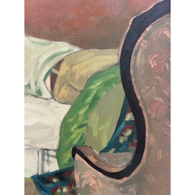 1970s 1972 Vintage O/C Sleeping Man Painting For Sale - Image 5 of 12